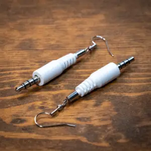 Audio Jack Earrings - white